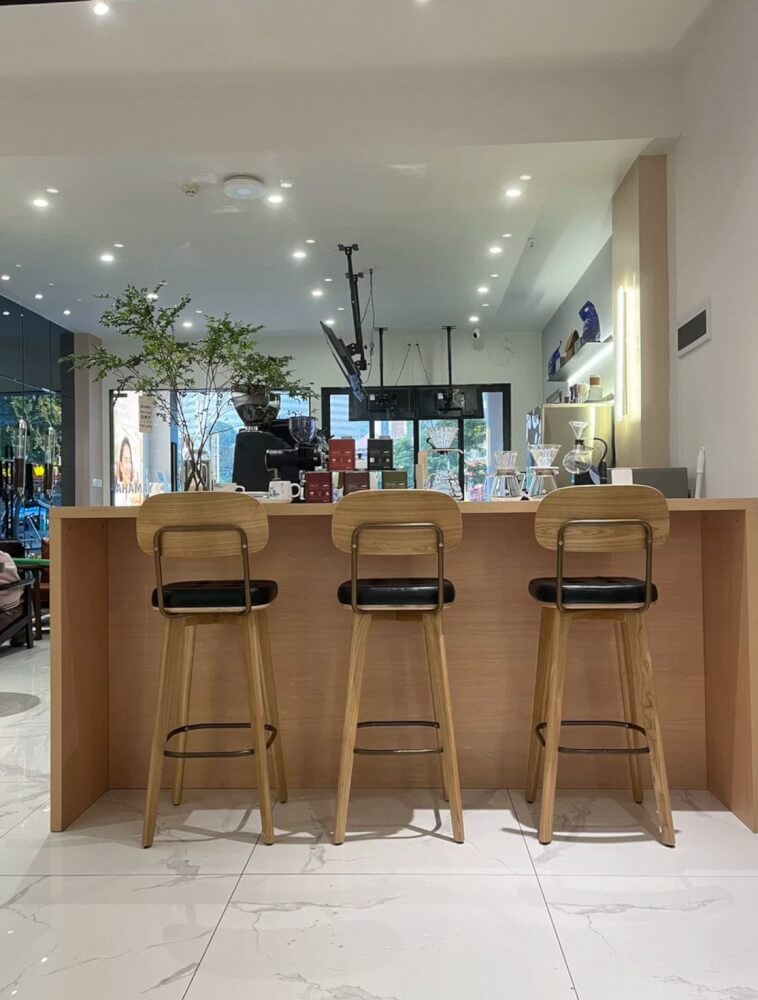 เก้าอี้บาร์ MY DOLLS HOUSE COCO 75 ซม. สีไม้อ่อน เบาะสีดำ